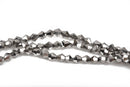 4mm METALLIC SILVER Bicone Glass Crystal Beads, Opaque Faceted Beads, about 120 beads, bgl1484