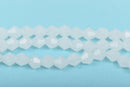 4mm SNOWFLAKE WHITE Bicone Glass Crystal Beads, Opaque Faceted Beads, about 120 beads, bgl1477