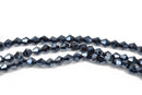 4mm HEMATITE GUNMETAL Bicone Glass Crystal Beads, Opaque Faceted Beads, about 120 beads, bgl1487
