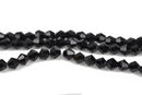 4mm JET BLACK Bicone Glass Crystal Beads, Opaque Faceted Beads, about 120 beads, bgl1485
