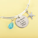 Island Jay Custom Bangle "The Beach is my Happy Place" jlr0157