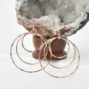 Rose Gold Dangle Hoop Earrings Rose Gold Filled Hoop Earrings Drop Earrings JLR0202