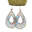 Rainbow Teardrop Earrings Gold Filled Filigree Earrings Drop Earrings JLR0207