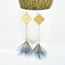 Peacock Feather Earrings Gold Filled Earrings Drop Earrings JLR0209