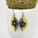 Black Leaf Earrings Filigree Earrings YELLOW Sterling Silver Jlr0221