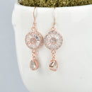 Rose Gold Earrings Rose Gold Filled Crystal CZ Drop Earrings JLR0238