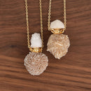 Gemstone Necklace Perfume Bottle, Barite Desert Rose, jlr0278