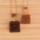 Gemstone Necklace Perfume Bottle, Citrine, jlr0279