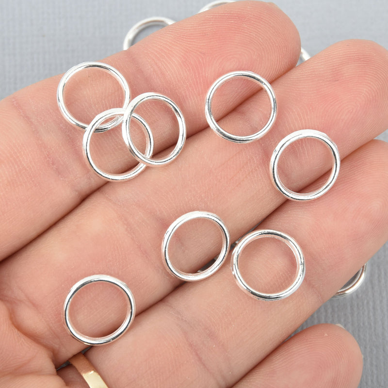 12mm Silver Plated Soldered Closed Jump Rings 18 gauge wire x25 jum0008a