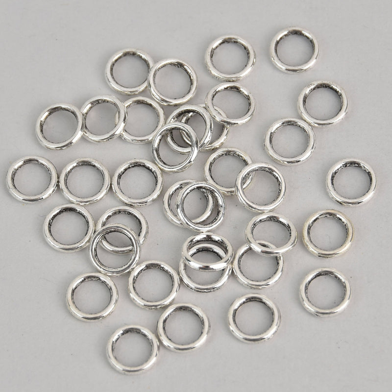50 Silver Tone 8mm Soldered Closed Jump Rings jum0033a