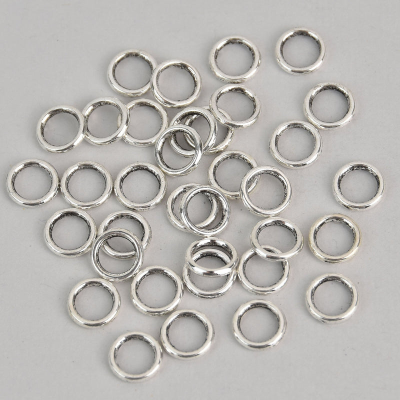 50 6mm Silver SOLDERED Closed Jump Rings 19 gauge wire Findings jum0152a
