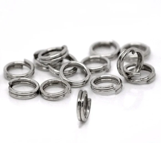 50 Silver Double Loops Split Rings Open Jump Rings 4mm  jum0042a