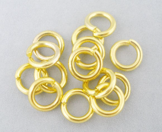 1000 Gold Plated Open Jump Rings 5mm x 0.9mm, 19 gauge wire  jum0063b