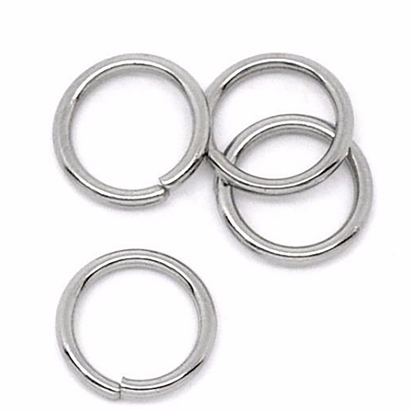50 Stainless Steel Open Jump Rings, 8mm OD, 5.4mm ID, 16ga, 1.3mm wire, 16 gauge, jum0194