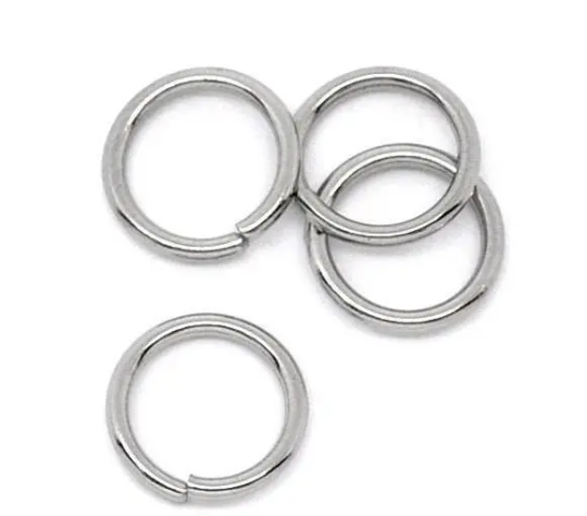 50 Stainless Steel Open Jump Rings, 10mm OD, 7mm ID, 15ga, 1.5mm wire, 15 gauge, jum0198