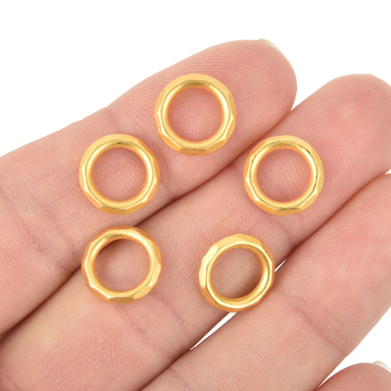 12mm Matte Gold Jump Rings Closed Soldered 12ga, x10 jum0215a