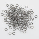 50 GUNMETAL Open Jump Rings 4mm x 0.7mm, 21 gauge wire jum0221