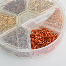 6mm Open Jump Rings for Chain Maille, Orange Yellow Bronze, Storage Box, 20 gauge, jum0224