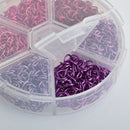 6mm Open Jump Rings for Chain Maille, Pinks and Purples, Storage Box, 20 gauge, jum0226