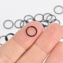 50 Black Open Jump Rings 10mm x 1mm, 18 gauge wire  jum0231a