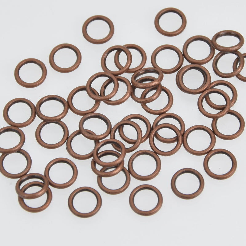 50 Copper 8mm Soldered Closed Jump Rings, Brass, jum0240a
