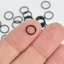 50 Black 8mm Open Jump Rings 18 gauge, jum0253a