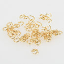 50 Gold Plated 6mm Open Jump Rings, light gold, 20 gauge, jum0263