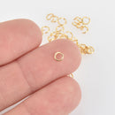 50 Gold Plated 6mm Open Jump Rings, light gold, 20 gauge, jum0263