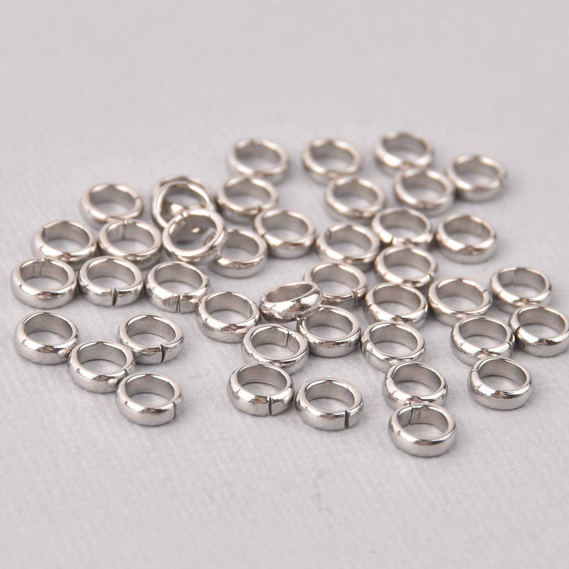 100 pcs 6mm STAINLESS STEEL Heavy Thick Open Jump Rings jum0264