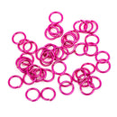 60 Chain Maille Jump Rings, hot pink plated over copper base, open jump rings, 6.5mm OD, 4.5mm ID, 18 gauge, jum0132