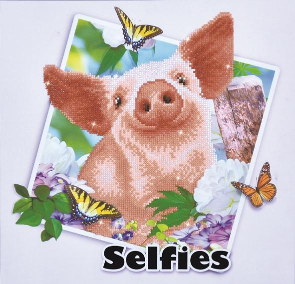 Diamond Painting Kit OUR BABE Pig Selfies Diamond Dotz 17x16" kit0190