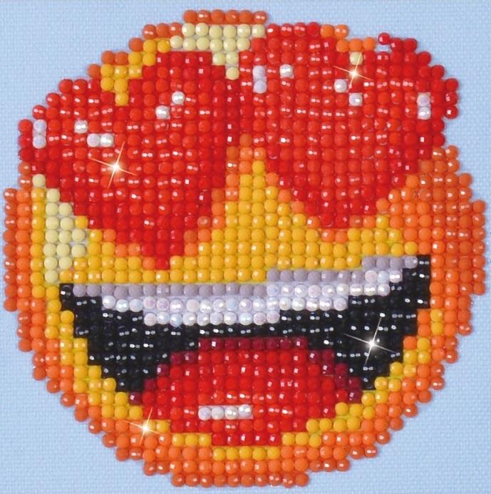 Diamond Dotz SMITTEN EMOJI Rhinestone Facet Painting Kit, 4x4" canvas kit0205