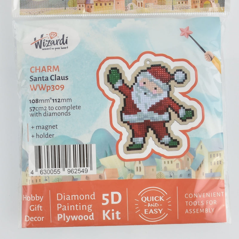 Christmas Santa Ornament Kit, Diamond Painting DIY, kit0439