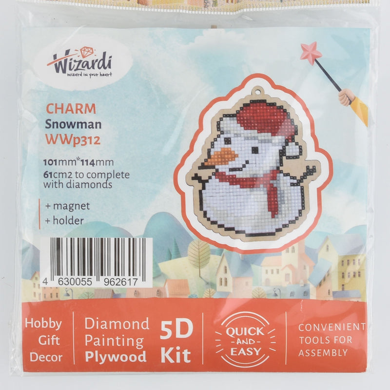 Christmas Snowman Ornament Kit, Diamond Painting DIY, Santa with Gifts, kit0441