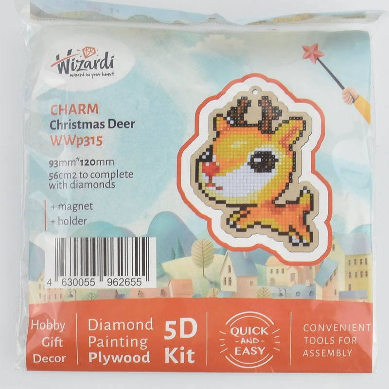 Christmas Reindeer Ornament Kit, Diamond Painting DIY, kit0444