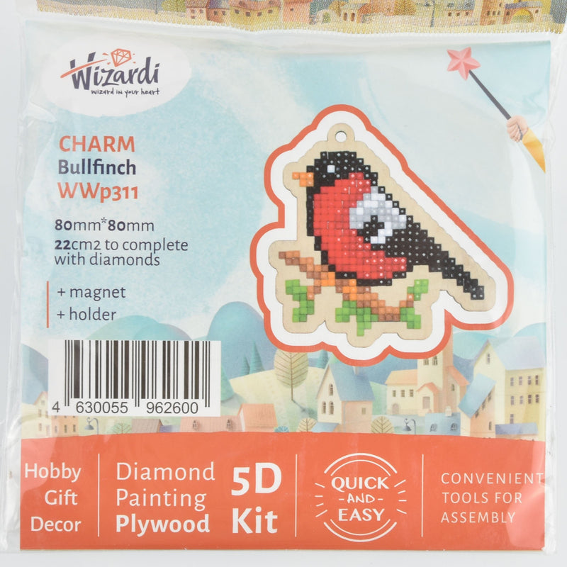 Christmas Bird Ornament Kit, Diamond Painting DIY, kit0445