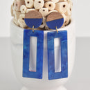 Earring Kit, Blue acrylic and wood dangles, kit0509