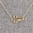 Necklace Kit, Cross Lock Necklace, gold and white, kit0510