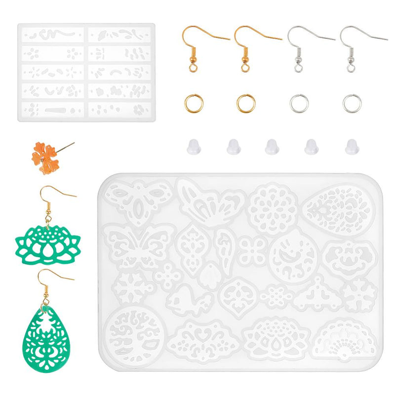 DIY Earring Making Kit, resin mold, silicone, kit0520