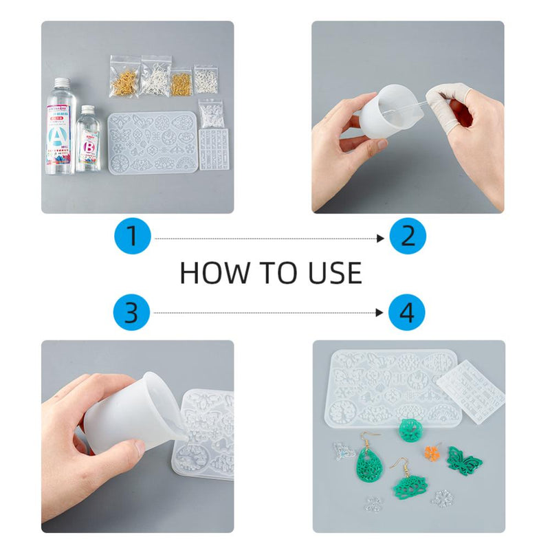 DIY Earring Making Kit, resin mold, silicone, kit0520