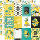Simple Vintage Lemon Twist COLLECTION KIT by Simple Stories - 12x12" Pieces, Bright Paper Pack and Stickers for Scrapbooking, junk journaling pap0040