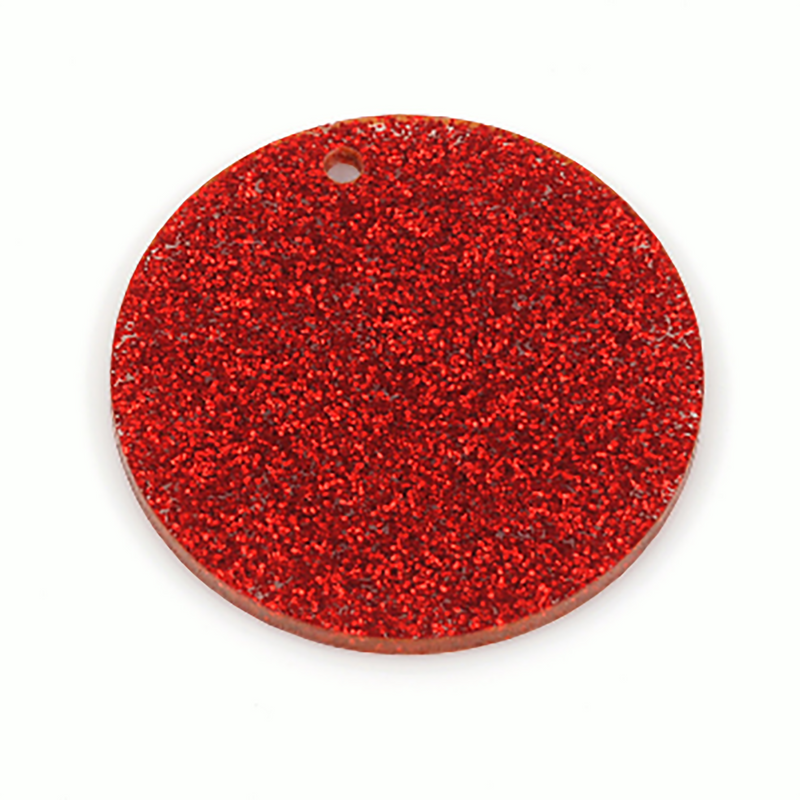 10 RED GLITTER 3" Circle Keychain Blanks Laser Cut Acrylic Blanks Disc Lca0200a