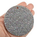 10 RAINBOW Glitter Circle Keychain Blanks 3" Laser Cut Acrylic Blanks Disc Lca0478a
