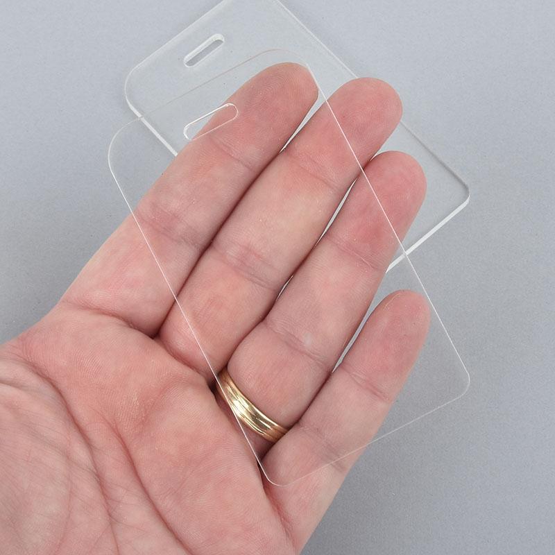 2 CLEAR Acrylic LUGGAGE Tags Blanks, Laser Cut Acrylic shapes, 1/8" thick, for key chains, bag tags, 3.5" x 2" Lca0506
