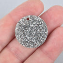 10 SILVER GLITTER CIRCLE Keychain Blanks 1" Laser Cut Acrylic Blanks Disc Lca0513