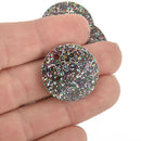 10 RAINBOW Glitter Circle Keychain Blanks 1" Laser Cut Acrylic Charms Disc Lca0535
