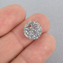 10 SILVER GLITTER Circle Charms Blanks 1/2" Laser Cut Acrylic Disc Lca0537