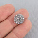 10 Silver Glitter Circle Cabochon Blanks 1/2" Laser Cut Acrylic NO HOLE Lca0538