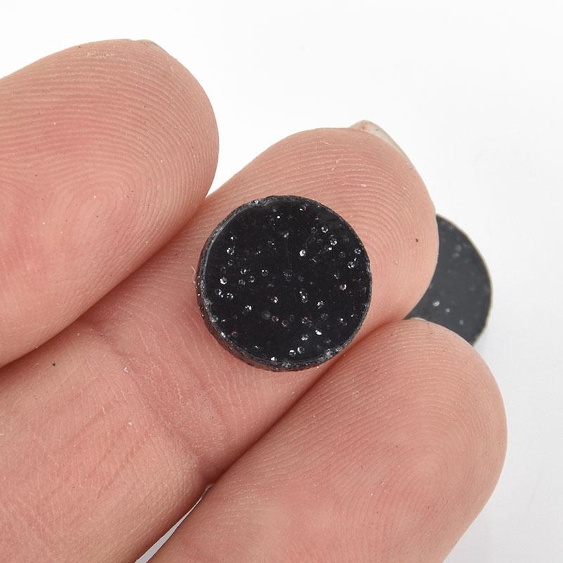 10 BLACK GALAXY Glitter Circle Keychain Blanks 1/2" Laser Cut Acrylic NO HOLE Lca0543