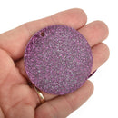 10 MAGENTA PINK GLITTER Circle Key chain Blanks 2" Laser Cut Acrylic Disc Lca0549